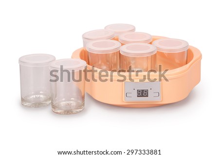 Automatic Yogurt Maker isolated on white. Clipping path included.