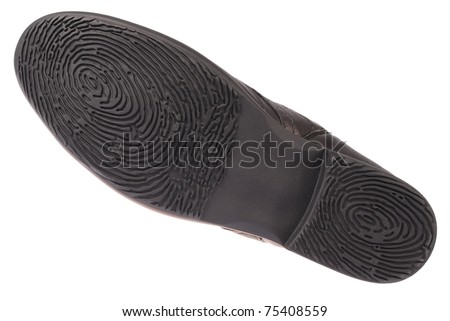Bottom Of Shoe. Sole As A Fingerprint. Isolated On White Stock Photo ...