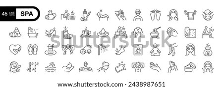 Spa Related Vector Line Icons. Editable Stroke.