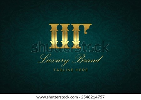 UR LUXURY LETTER LOGO DESIGN. It is a luxury letter monogram logo, this logo is made by combining two letters