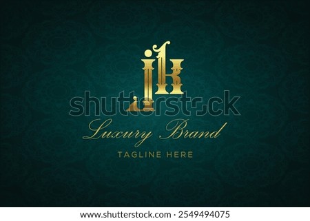 JK LUXURY LETTER LOGO DESIGN. It is a luxury letter monogram logo, this logo is made by combining two letters