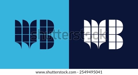 WB logo design with tile shape. Minimalist and modern vector illustration design suitable for business or brand