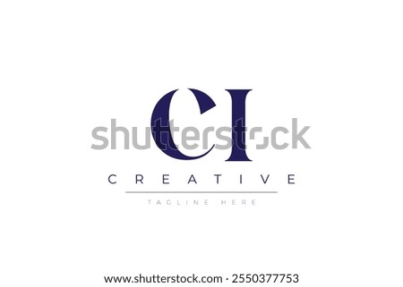 CI abstract minimalist letters Logo Monogram. It is a minimalist logo, this logo is made by combining two letters