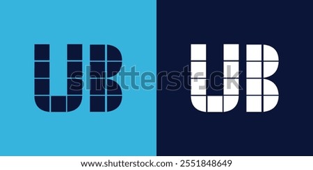 UB logo design with tile shape. Minimalist and modern vector illustration design suitable for business or brand