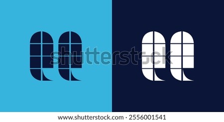 QQ logo design with tile shape. Minimalist and modern vector illustration design suitable for business or brand