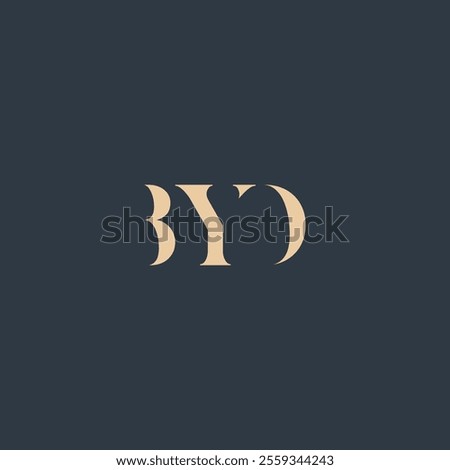 BYD abstract letter logo design. This logo is designed by three abstract letters.