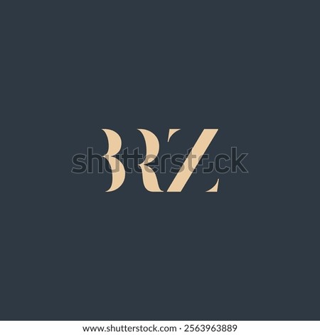 BRZ abstract letter logo design. This logo is designed by three abstract letters.