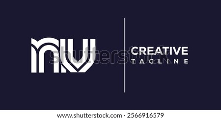 N and V logo design. NV abstract Letters Logo Monogram. This logo design is the process of creating a visual symbol that represents a brand, company, or individual.