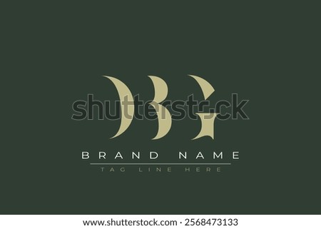 DBG abstract letter logo design. This logo is designed by three abstract letters.