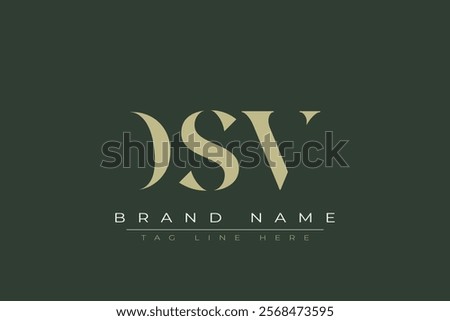 DSV abstract letter logo design. This logo is designed by three abstract letters.