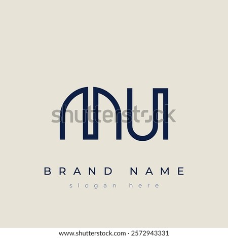 M and U logo design. MU abstract Letters Logo Monogram. This logo design is the process of creating a visual symbol that represents a brand, company, or individual.