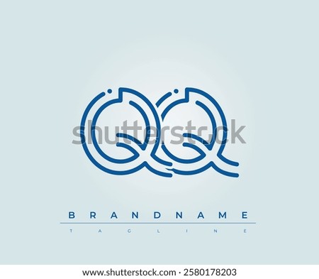 QQ Technology Letter Logo Template. This tech letter logo is a graphic mark that uses letters to represent a technology company.