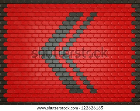 Turn left. red Leather background with arrow sign. Large resolution