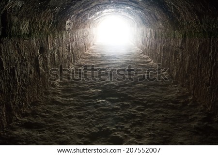 Light in the end of the tunnel. Hope and freedom
