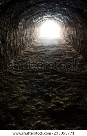 Light in the end of the dark tunnel. Hope and life