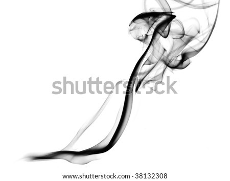 Black magic abstract fume curves over white background