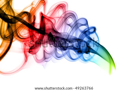 Colored Abstract puff of smoke on white background