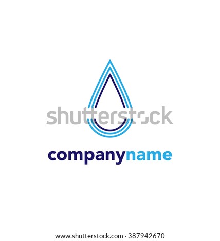 water abstract logo sign Branding Identity Corporate logo design template Isolated on a white background