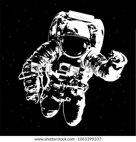 Astronaut on space background - Elements of this Image Furnished by NASA. Vector illustration