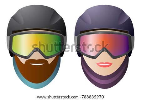 Download Get Ski Helmet With Goggles Mockup Right Half Side View ...