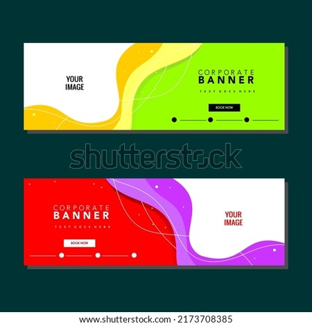 Banner vector green, red, yellow, purple, for the promotion of your product advertisement or youtube channel. interesting, easy to remember, clearly visible, very good quality and simple