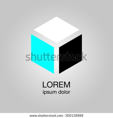 Cube isometric logo concept, 3d illustration, vector