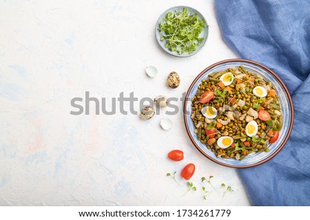 Similar – Image, Stock Photo Fresh quail eggs in woman’s hands from above