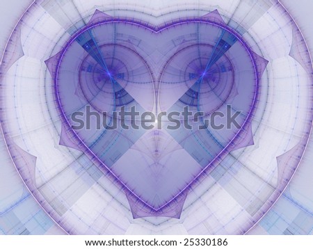 Spiked purple fractal heart