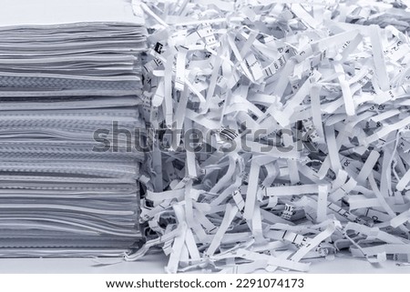 Similar – Image, Stock Photo document destruction waste