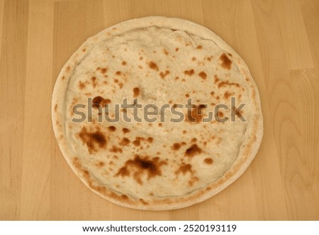 Similar – Image, Stock Photo baked round pizza with smoked sausages