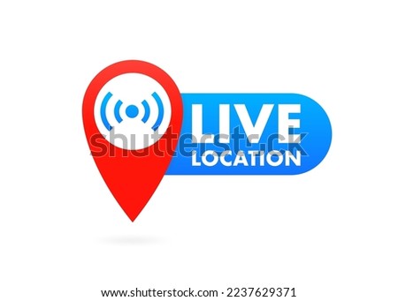 Live location tracking position icon on a white isolated background. Vector illustration