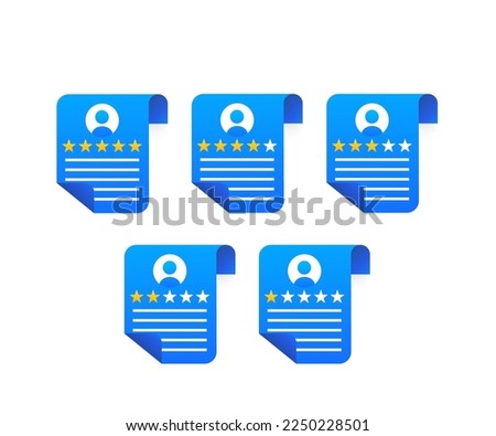 Сlipboard rating five stars for best excellent rating. 5 star for quality customer rating feedback. clipboard task todo check list, product review icon. Feedback. Vector illustration