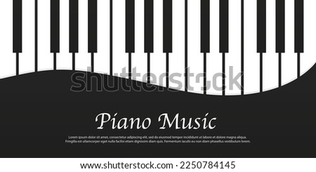 Piano music. Music background with piano keys illustration. Music concept. Piano keyboard logo. Music design template. Vector illustration