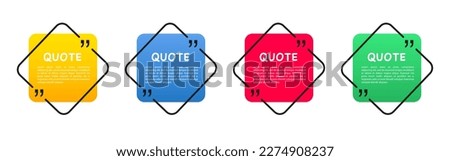 Quote frame. Quote window icon. Text fields for quotes. Blank quote template text information about the design of quote blocks bubble quotes in the blog symbols. Creative banner. Vector illustration