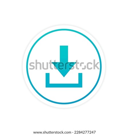 Download flat vector icon. install symbol. Download icon. Upload button. Load symbol. Modern button. Isolated on a white background. Vector illustration