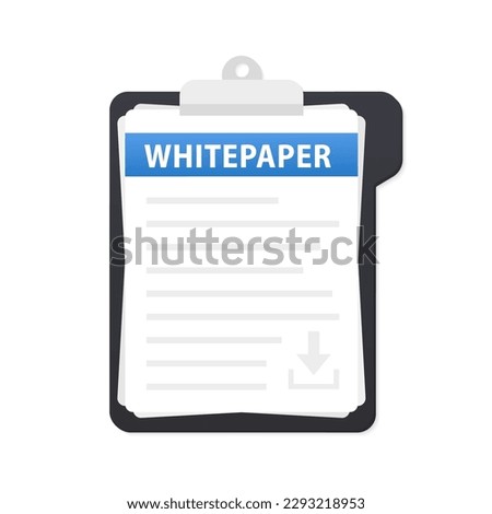 Plain white paper or document icon. cartoon style investment trend ico leaf doc logo graphic design element on white background. Concept of initial offer or smart contract. Vector illustration