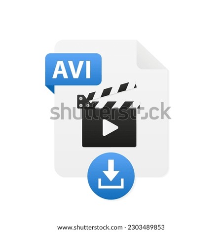 Avi file icon. Isometric illustration of avi file vector icon for web. Format and extension of documents. Icons for download on computer. Vector illustration