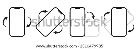 Rotate smartphone isolated icon. Device rotation symbol. Turn your device. Mobile screen horizontal and vertical turn. Vector illustration 