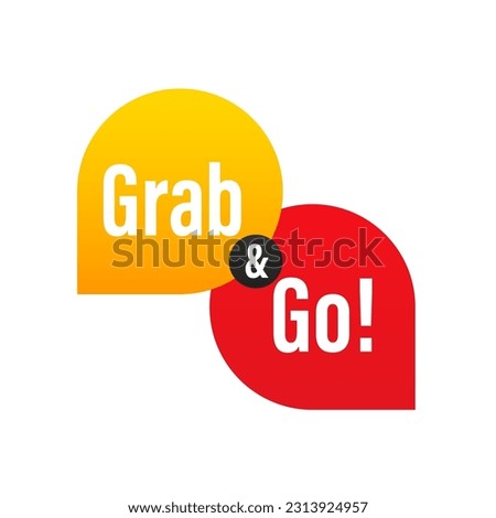 Grab and go on speech bubble. Click and Collect in bubble design. Online shopping. Vector illustration