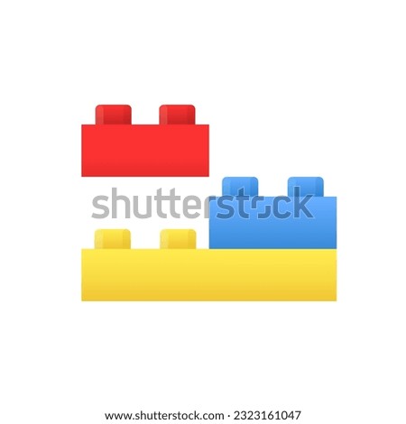 Сolorful building block toy. Concept of building, industry, engineering, brainstorming, development. isolated on a white background. flat style trend modern logo design. Vector illustration