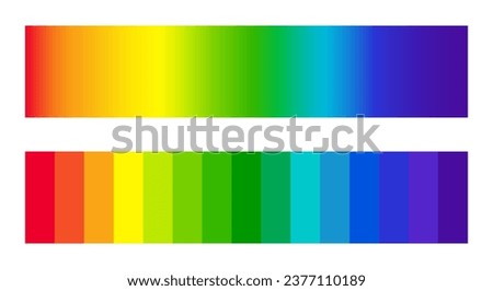 Light spectrum color electromagnetic wavelength radiation prism line, visible spectrum. Color scheme from infrared to ultraviolet. Color palette, gradient. Vector illustration