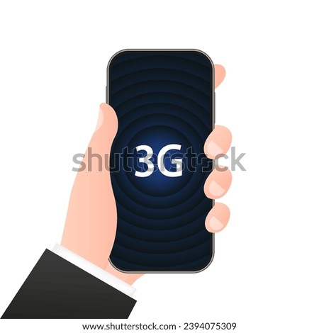 3G network wireless systems and internet. Communication network.  Modern technologies. 3G standard of modern signal transmission technology. Wireless network. Vector illustration