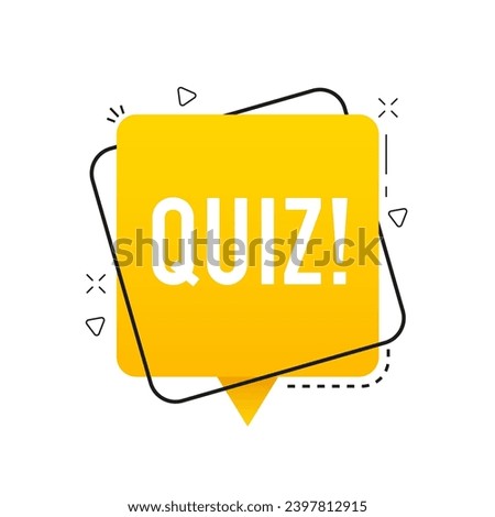 Quiz logo. Quiz time label with question mark. Quiz emblem for business, marketing and advertising. Vector illustration