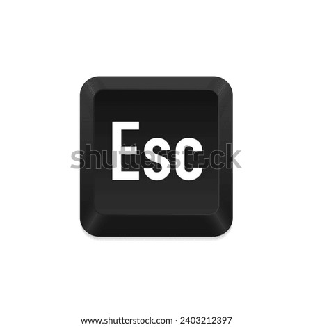 Black Keyboard. Esc button key vector icon. Escape keyboard logo computer cartoon illustration sign. Esc design technology key design symbol. Vector illustration