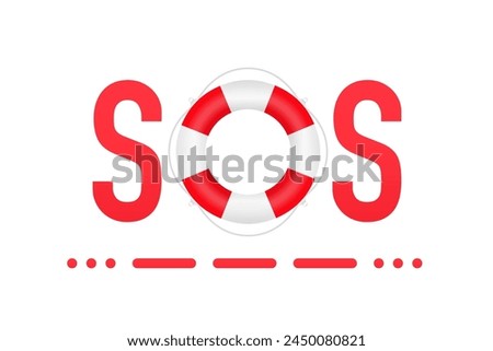 SOS. Request for help. International Morse code. SOS logo design on white background. Vector illustration