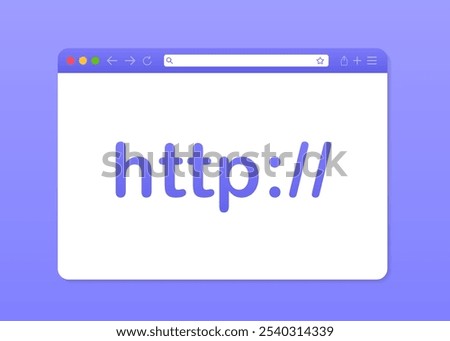 Hypertext Transfer Protocol Concept. Cartoon HTTP Protocol Data Browser Page Window Web Sign. Internet communication protocol. Vector illustration