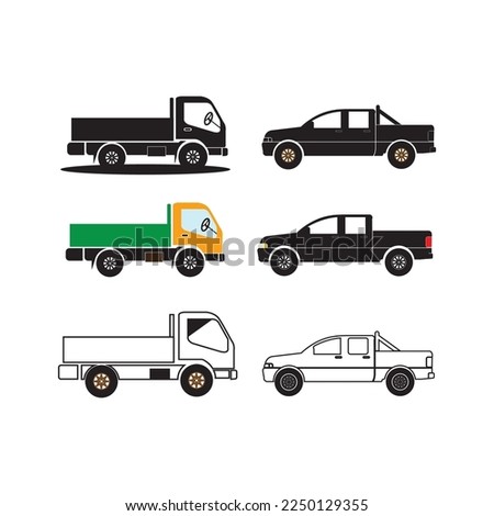 pickup truck icon vector illustration symbol design