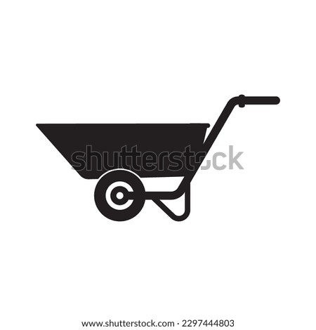 wheelbarrow vector icon,illustration logo design