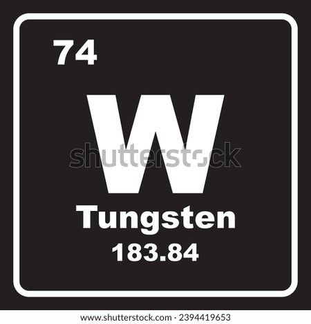 Tungsten (Wolfram) icon, chemical element in the periodic table