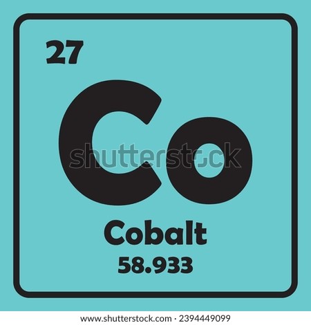 Cobalt icon, chemical element in the periodic table.